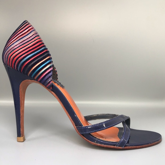 Aldo Striped Heeled and Blue Heels - Picture 1 of 9